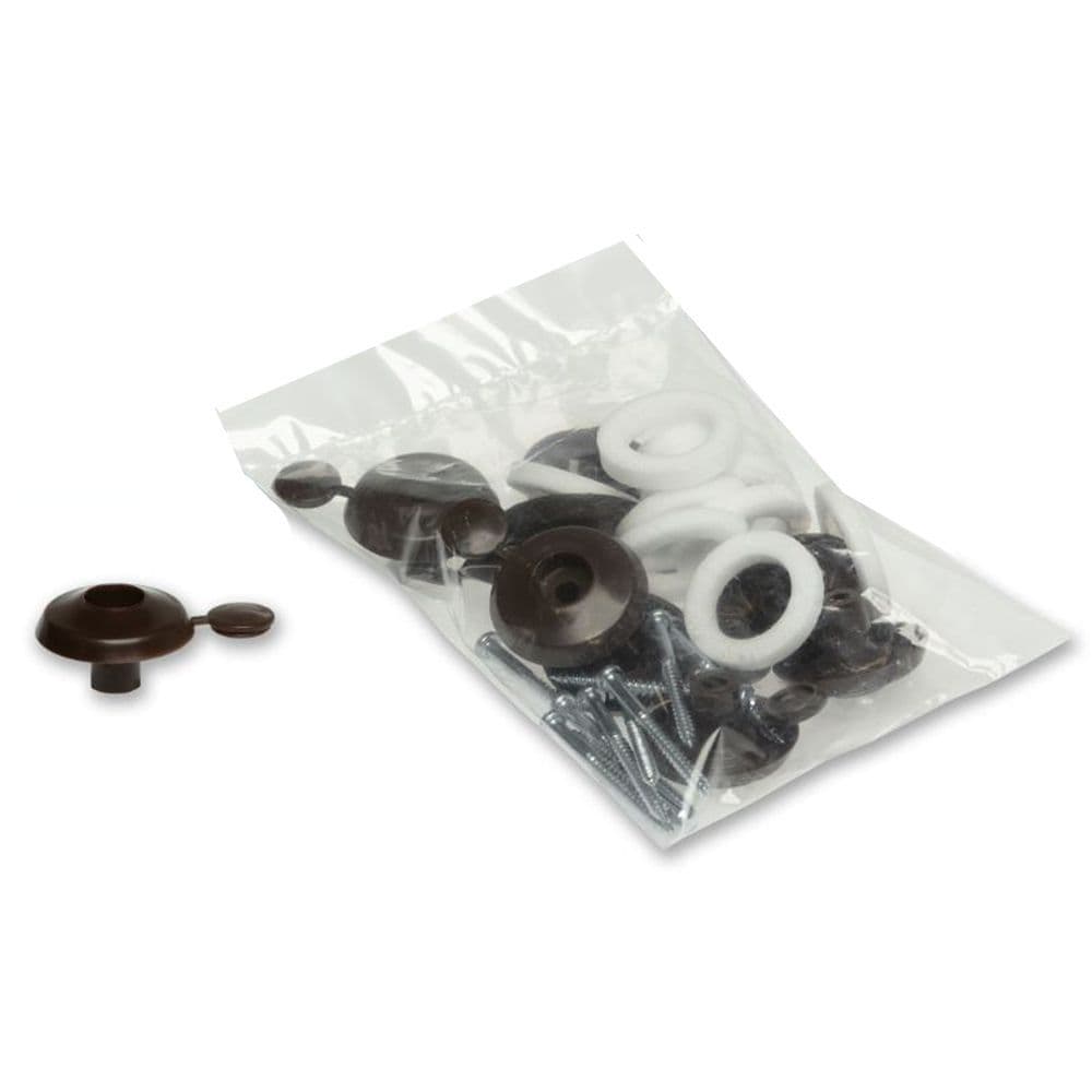 10mm Polycarbonate Fixing Buttons Pack of 10 Brown